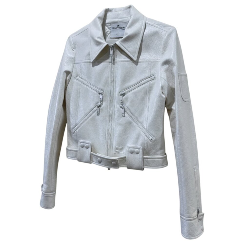 COURREGES WHITE VINYL JACKET - SIZE 38 - XS - NEW WITHOUT TAG